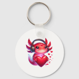 Gamer Axolotl Valentinstag Videospiele Jungen Kind Schlüsselanhänger