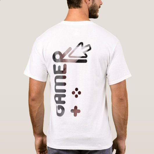 GAMER Back Print T - Shirt Trend Abstrakt Power