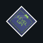 GAMER BAR MITZVAH cool modern navy neon green Serviette<br><div class="desc">by kat massard >>> WWW.SIMPLYSWEETPAPERIE.COM <<<</div>