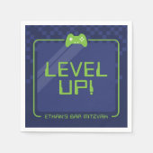 GAMER BAR MITZVAH cooler Neongrüner Serviette (Vorderseite)
