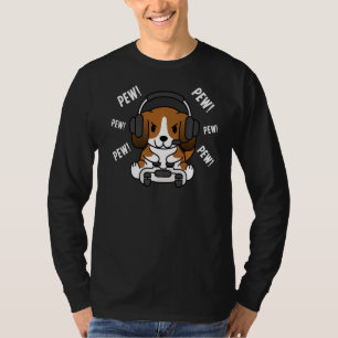 Gamer Basset Hound Gaming Dog T-Shirt