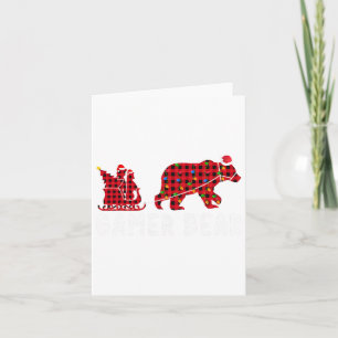 Gamer Bear Sleigh Weihnachtsfamilie Matching Xmas  Karte
