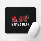 Gamer Bear Sleigh Weihnachtsfamilie Matching Xmas Mousepad (Mit Mouse)