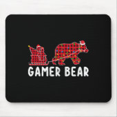 Gamer Bear Sleigh Weihnachtsfamilie Matching Xmas  Mousepad (Vorne)