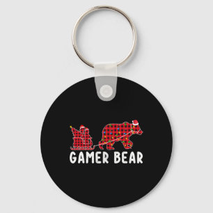 Gamer Bear Sleigh Weihnachtsfamilie Matching Xmas  Schlüsselanhänger