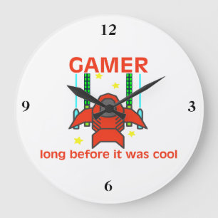 Gamer Before It Was Cool Retro Style Große Wanduhr