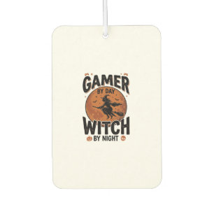 Gamer bei Tag, Hexe bei Nacht, Vintage-Gaming-Desi Autolufterfrischer