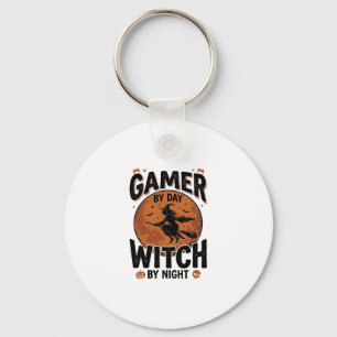 Gamer bei Tag, Hexe bei Nacht, Vintage-Gaming-Desi Schlüsselanhänger