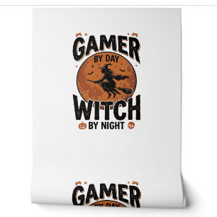 Gamer bei Tag, Hexe bei Nacht, Vintage-Gaming-Desi Tapete