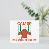 Gamer, bevor es war Cool Retro-Stil Postkarte (Stehend Vorderseite)