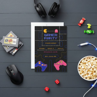 “Gamer Birthday Card – Epic Party Level Up Fun! Feiertagskarte