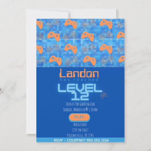 Gamer Birthday Einladung (Vorderseite)