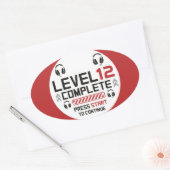 Gamer Birthday oder Abschluss Ovaler Aufkleber (Umschlag)