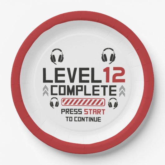 Gamer Birthday oder Abschluss Pappteller (Vorderseite)