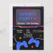 Gamer Birthday Party Einladung (Vorderseite)