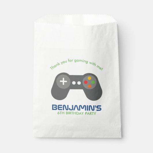 Gamer Birthday Party Geschenktütchen (Vorderseite)