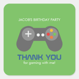 Gamer Birthday Party Quadratischer Aufkleber