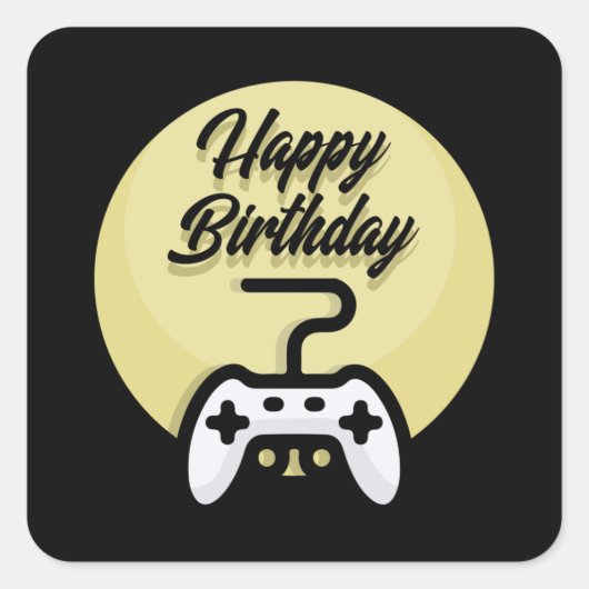 Gamer Birthday Quadratischer Aufkleber (Vorderseite)