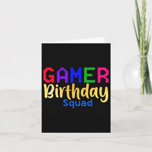 Gamer Birthday Squad Party Happy B-day Video Game Karte (Vorderseite)