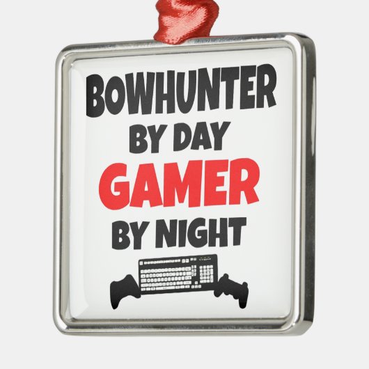 Gamer Bowhunter Silbernes Ornament (Links)