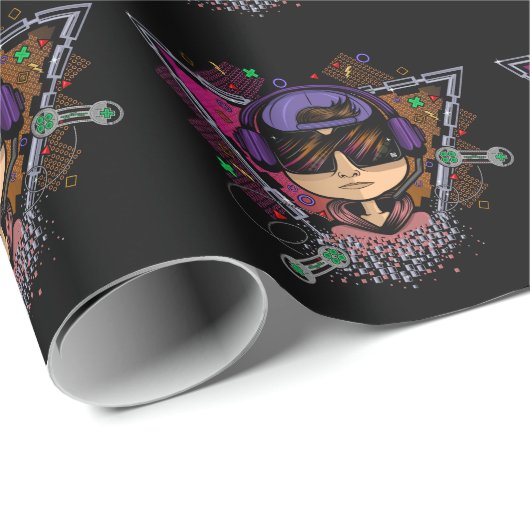 Gamer Boy Geschenkpapier (Rolleneckpunkt)