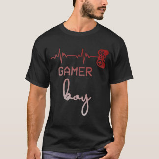 Gamer Boy Niedlich Heartbeat Gamer for Boys Video  T-Shirt