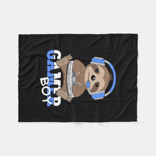 Gamer Boy Sloth Gaming Sloths Video Game Men Boys Fleecedecke (Vorderseite (Horizontal))