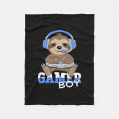 Gamer Boy Sloth Gaming Sloths Video Game Men Boys Fleecedecke (Vorderseite)
