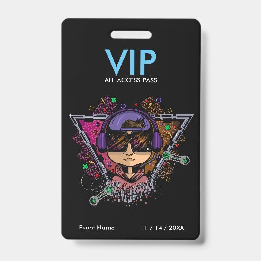 Gamer Boy VIP Access Pass Abzeichen Ausweis (Vorderseite)