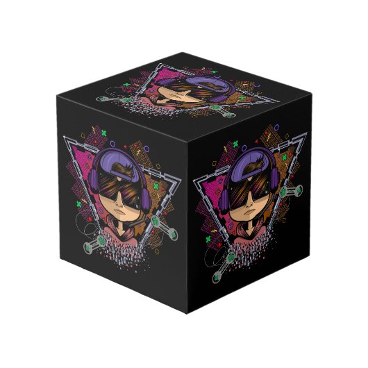 Gamer Boy Würfel (Vorderseite Schrägansicht)