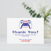 Gamer Boys Gaming Birthday Party Dankeskarte (Stehend Vorderseite)