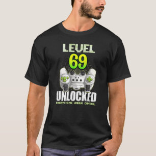 Gamer Boys Girls 69. Geburtstag Stufe 69 Entsperrt T-Shirt