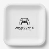 Gamer Boys Simple Modern Birthday Party Pappteller (Vorderseite)