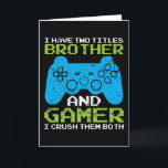 Gamer Brother Game Console Geburtstagsgeschenk Karte<br><div class="desc">Eine tolle Geschenkidee für einen Geburtstag oder Weihnachten. Das perfekte Geschenk für Ihren Bruder und Spieler.</div>