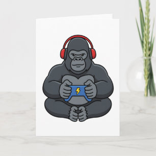 Gamer Bruh Gorilla Videospiele Geschenk für Jungen Karte