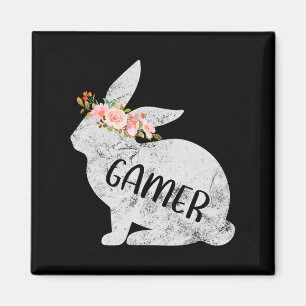 Gamer Bunny Matching Family Floral Bunny Rabbit Ea Magnet