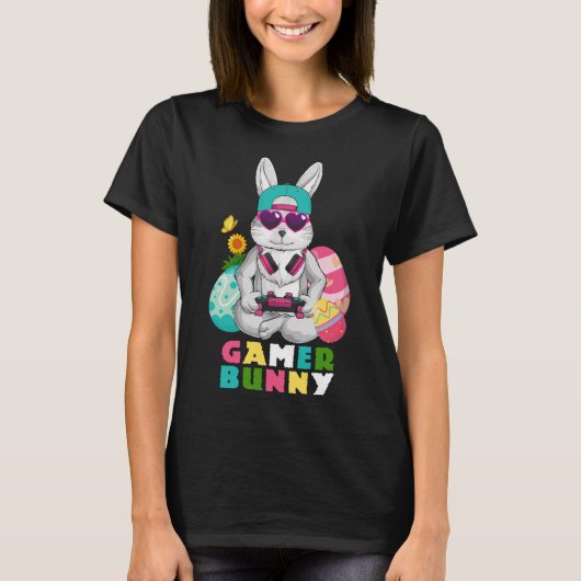 Gamer Bunny Niedlich Oaster Video Game Gaming Boys T-Shirt (Vorderseite)