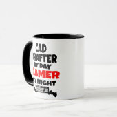 Gamer CAD Drafter Tasse (Vorderseite Links)
