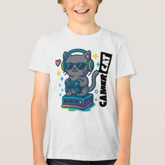 Gamer Cat - Coole Katze mit Kopfhörern und Spielst Tri-Blend Shirt