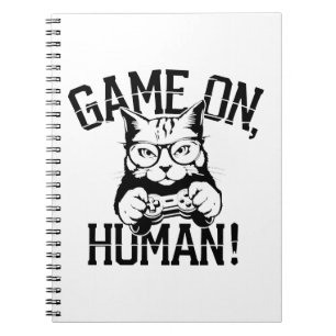 Gamer Cat Design Game On Human - Niedliche lustige Notizblock