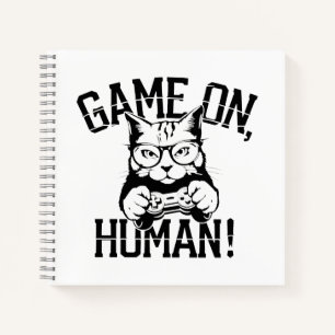 Gamer Cat Design Game On Human - Niedliche lustige Notizblock