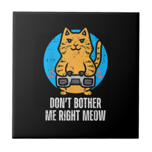Gamer Cat Dont Bother Me Meow Funny Gaming Men Boy Fliese