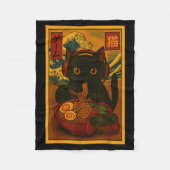 Gamer Cat Eating Ramen Japanese Style Fleecedecke (Vorderseite)