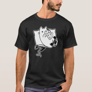 Gamer Cat Girl Boy lädt Pizza Headset und Pad T-Shirt