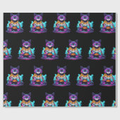 Gamer Cat, Kitten mit Spiel Controller Animation S Geschenkpapier (Flach)