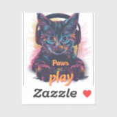 Gamer Cat Level Up Aufkleber (Blatt)