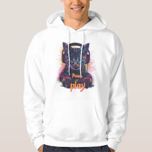 Gamer Cat Level Up Hoodie (Vorderseite)