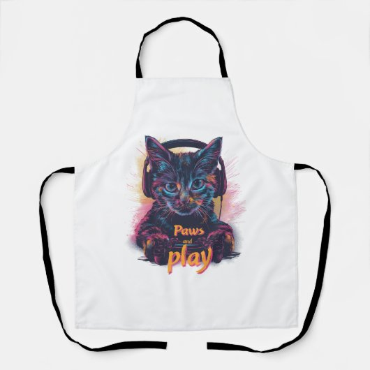 Gamer Cat Level Up Schürze (Vorderseite)