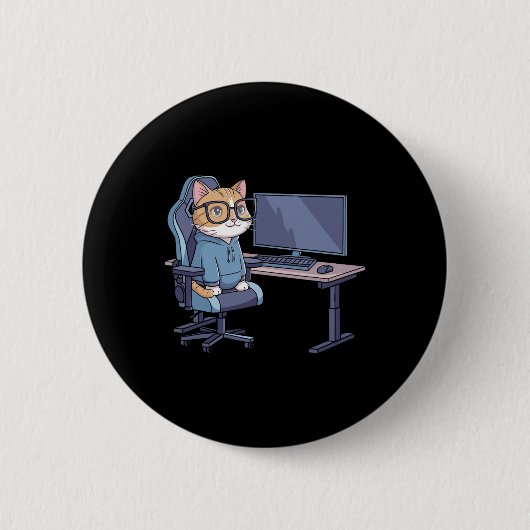 Gamer Cat Squad Funny Meme 1  Button (Vorderseite)