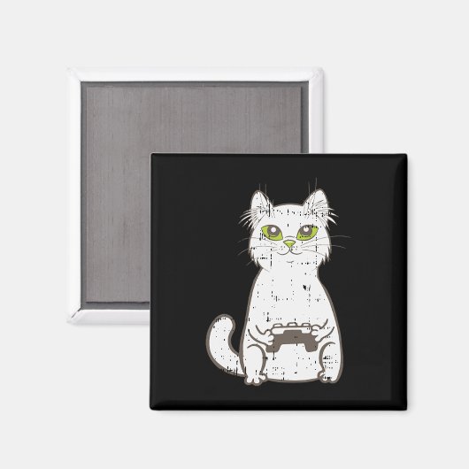 Gamer Cat Video Game Controller Niedlich Gaming Ge Magnet (Vorderseite/Rückseite)